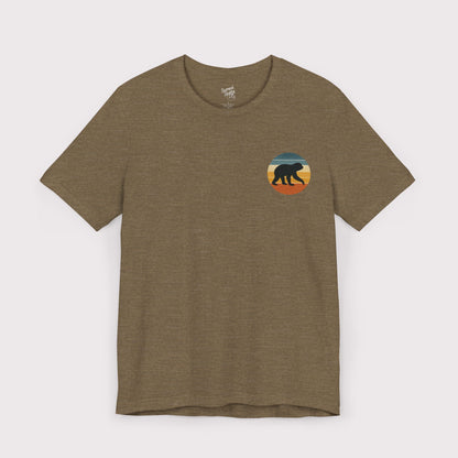 Vintage Sunset Sloth Crest T-Shirt