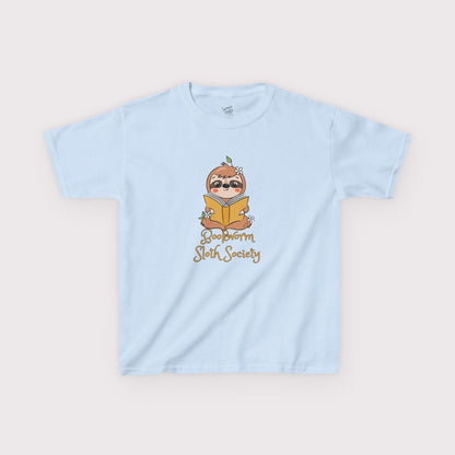 “Bookworm Sloth Society” Kids Tee