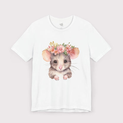 Floral Crown Mouse - Jersey Tee