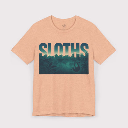 Sloths Jungle Text T-Shirt