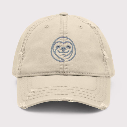 Sloth Smile Distressed Hat