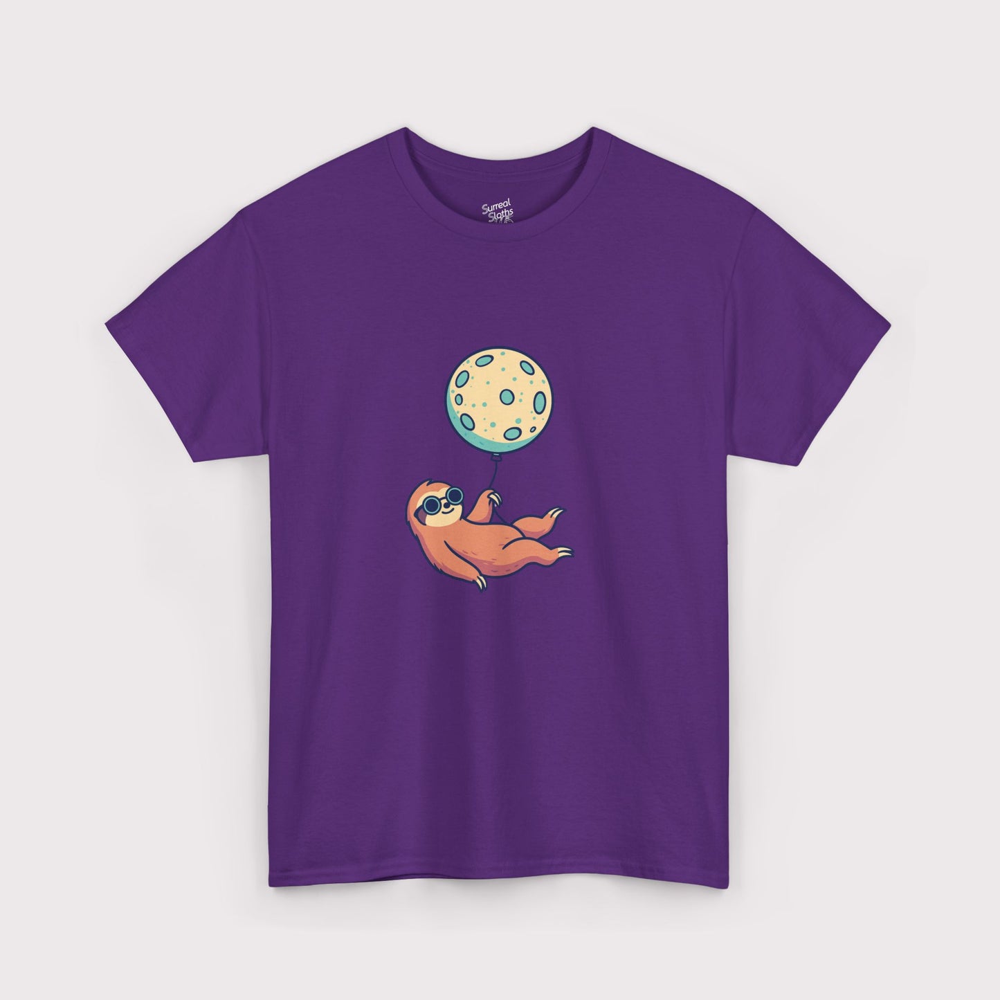 Teal Moon Balloon Sloth T-Shirt
