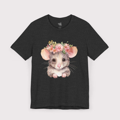 Floral Crown Mouse - Jersey Tee
