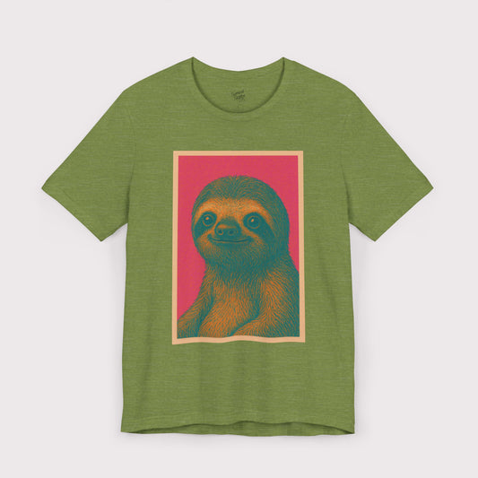 Retro Sloth Portrait T-Shirt