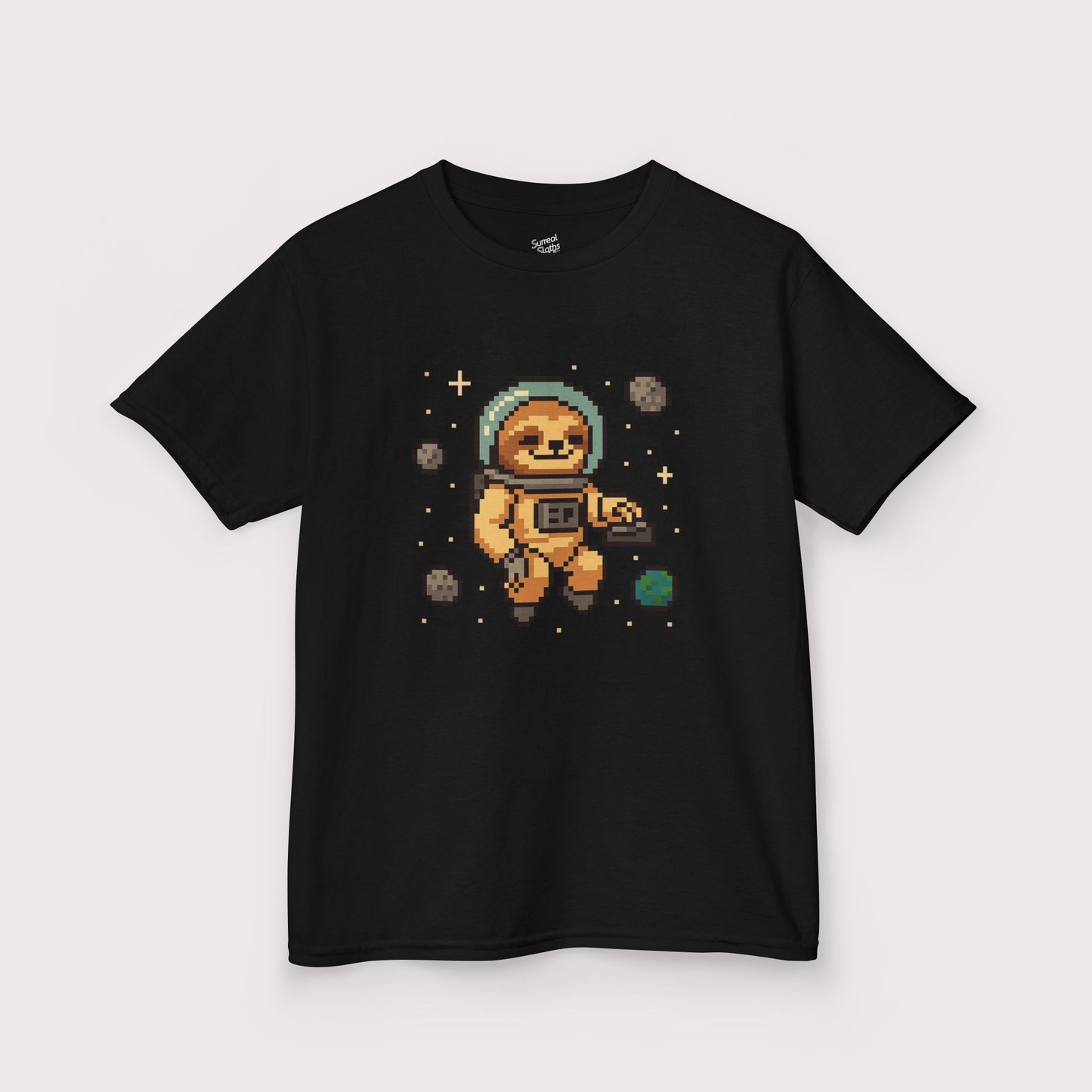 Pixel Space Sloth Kids T-Shirt