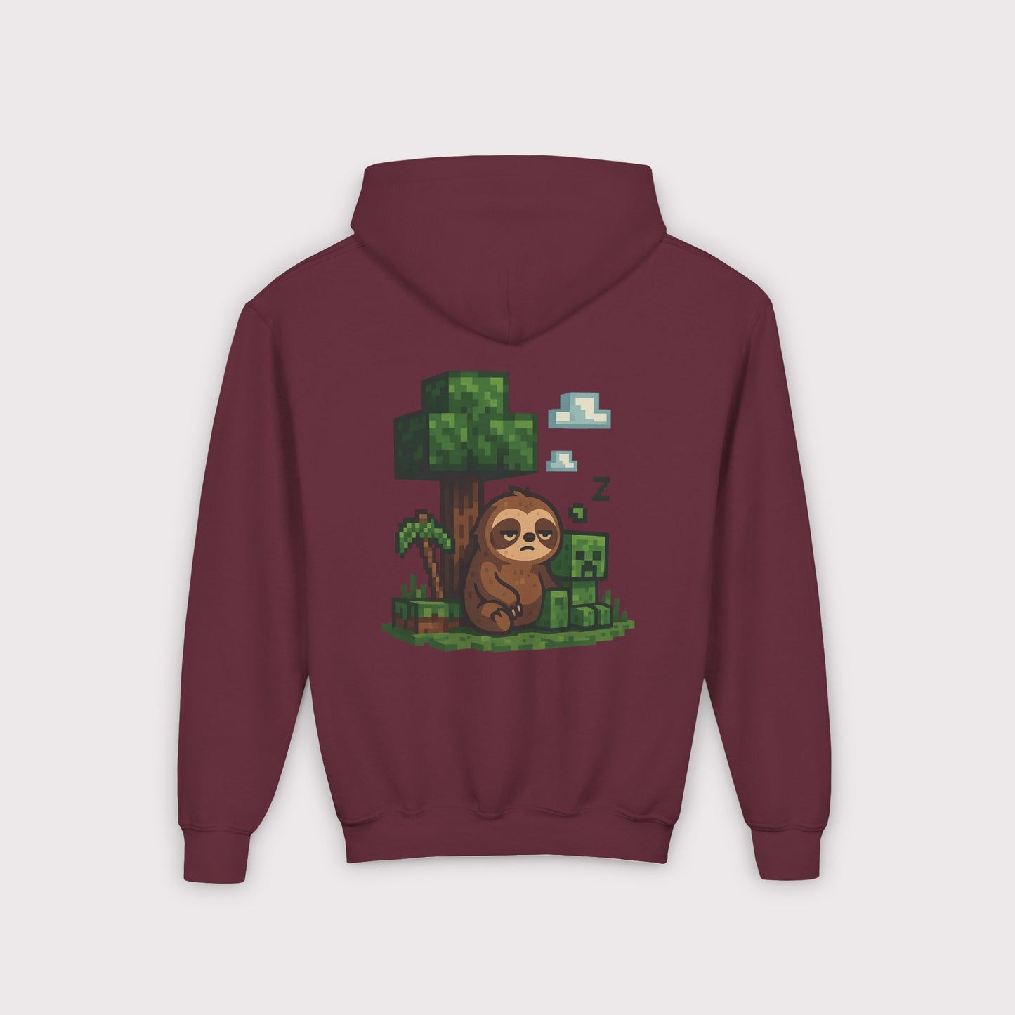 Pixel Sloth & Creeper Kids Hoodie