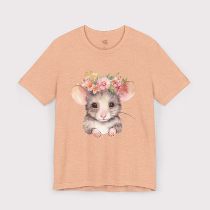 Floral Crown Mouse - Jersey Tee