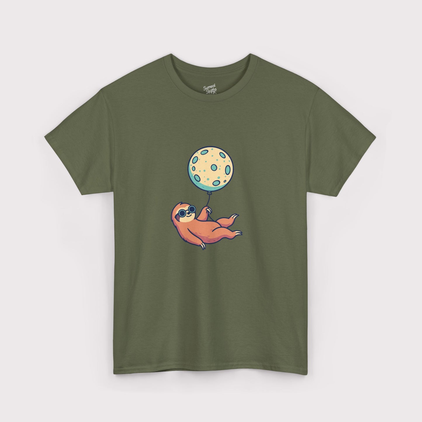 Teal Moon Balloon Sloth T-Shirt