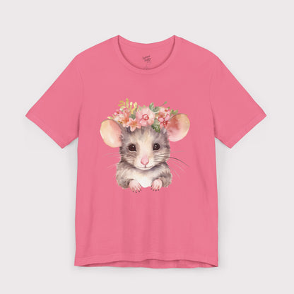 Floral Crown Mouse - Jersey Tee