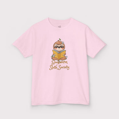 “Bookworm Sloth Society” Kids Tee