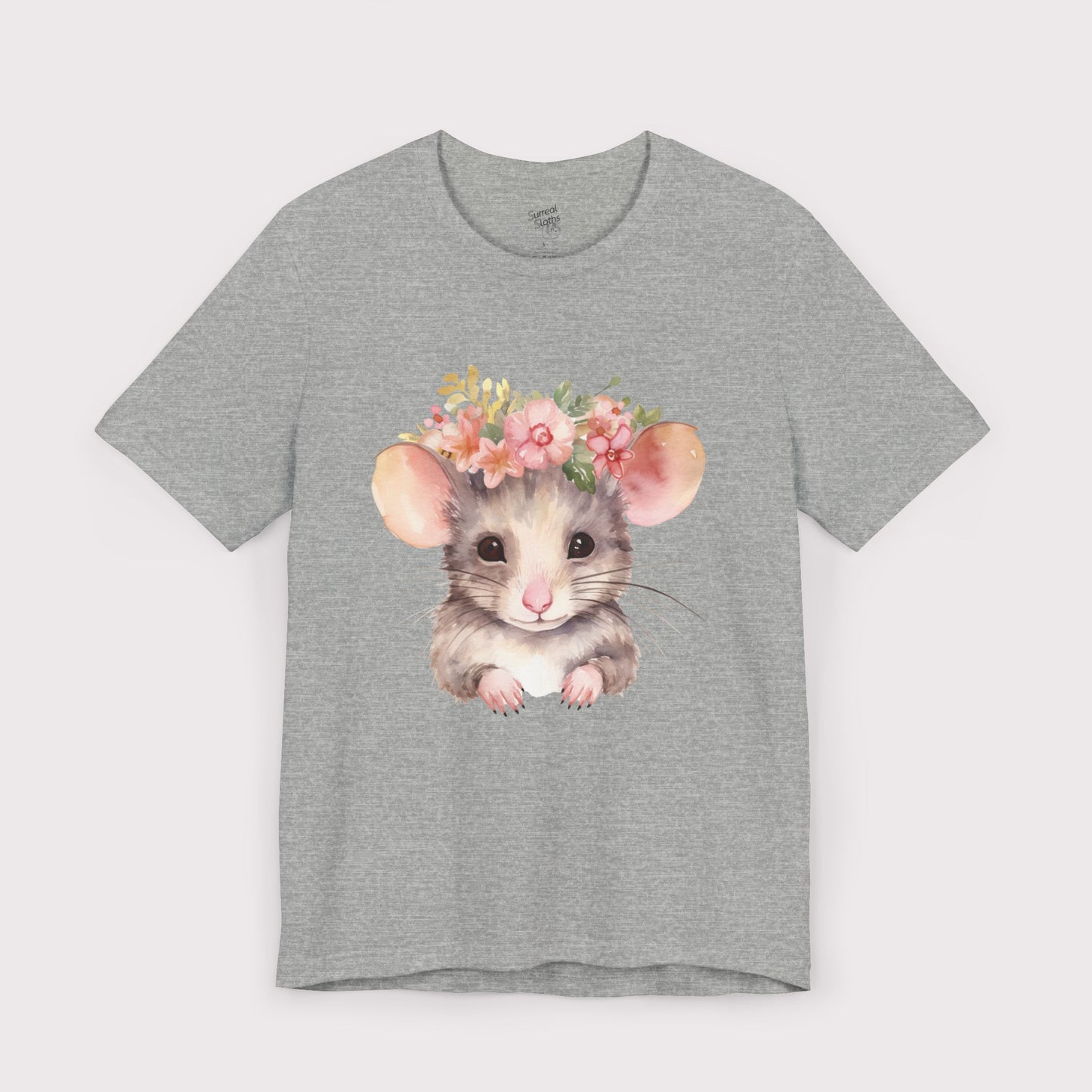 Floral Crown Mouse - Jersey Tee