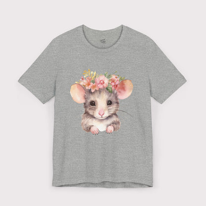 Floral Crown Mouse - Jersey Tee