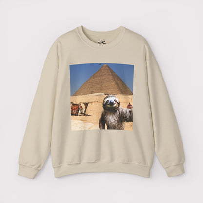 Sloth Selfie Pyramids of Egypt - Crewneck