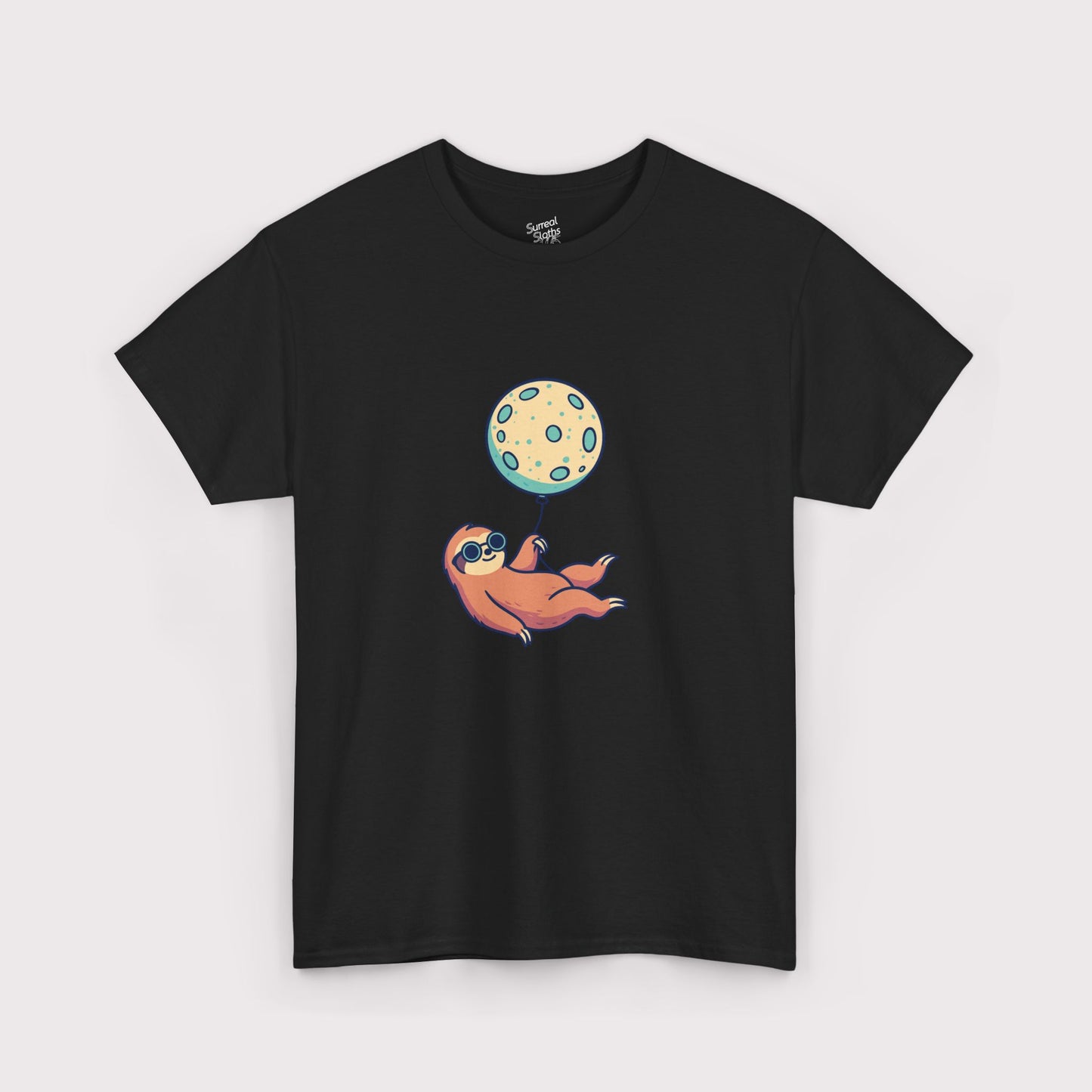 Teal Moon Balloon Sloth T-Shirt