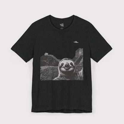 Sloth Selfie - Great Wall of China - Jersey Tee
