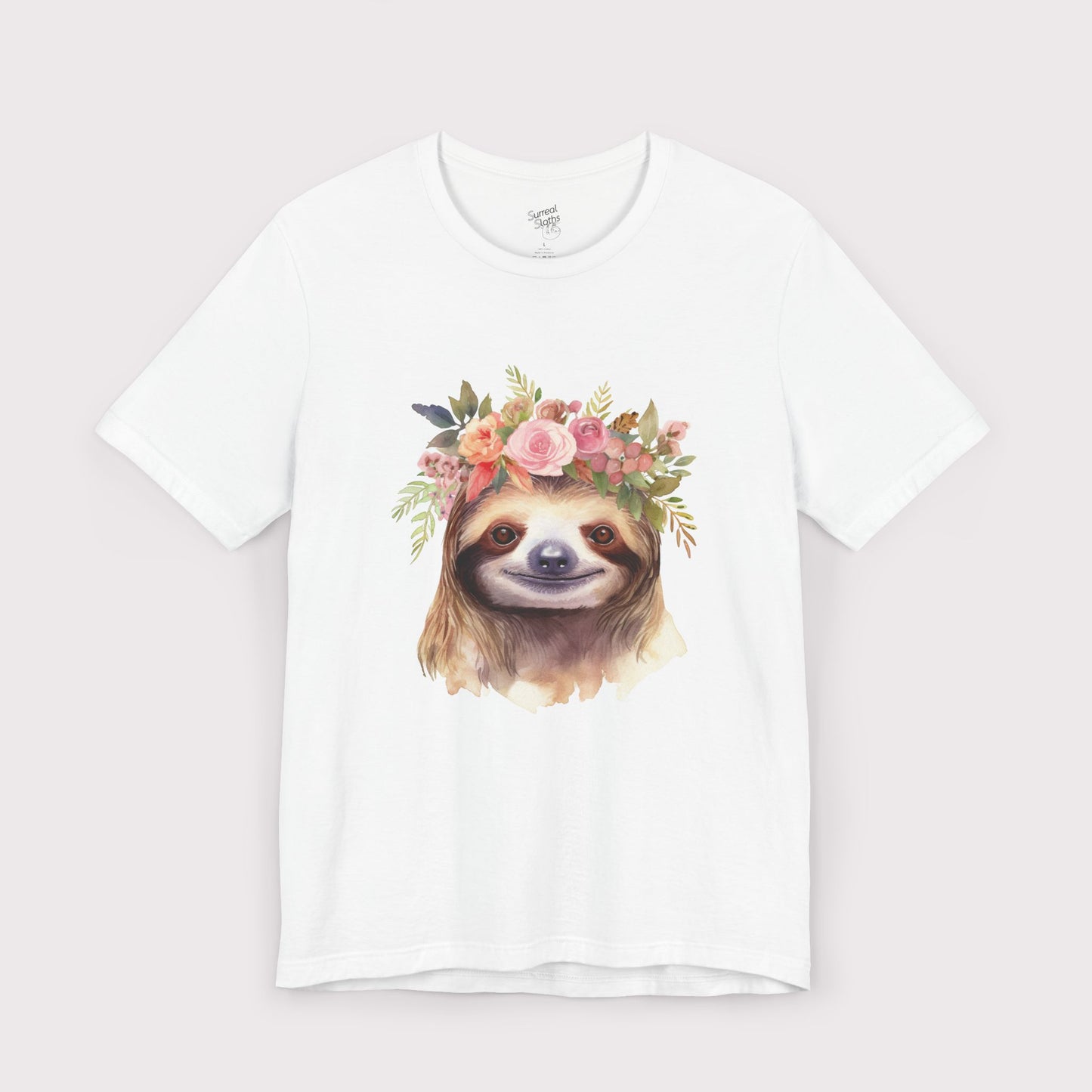 Floral Crown Sloth - Jersey Tee