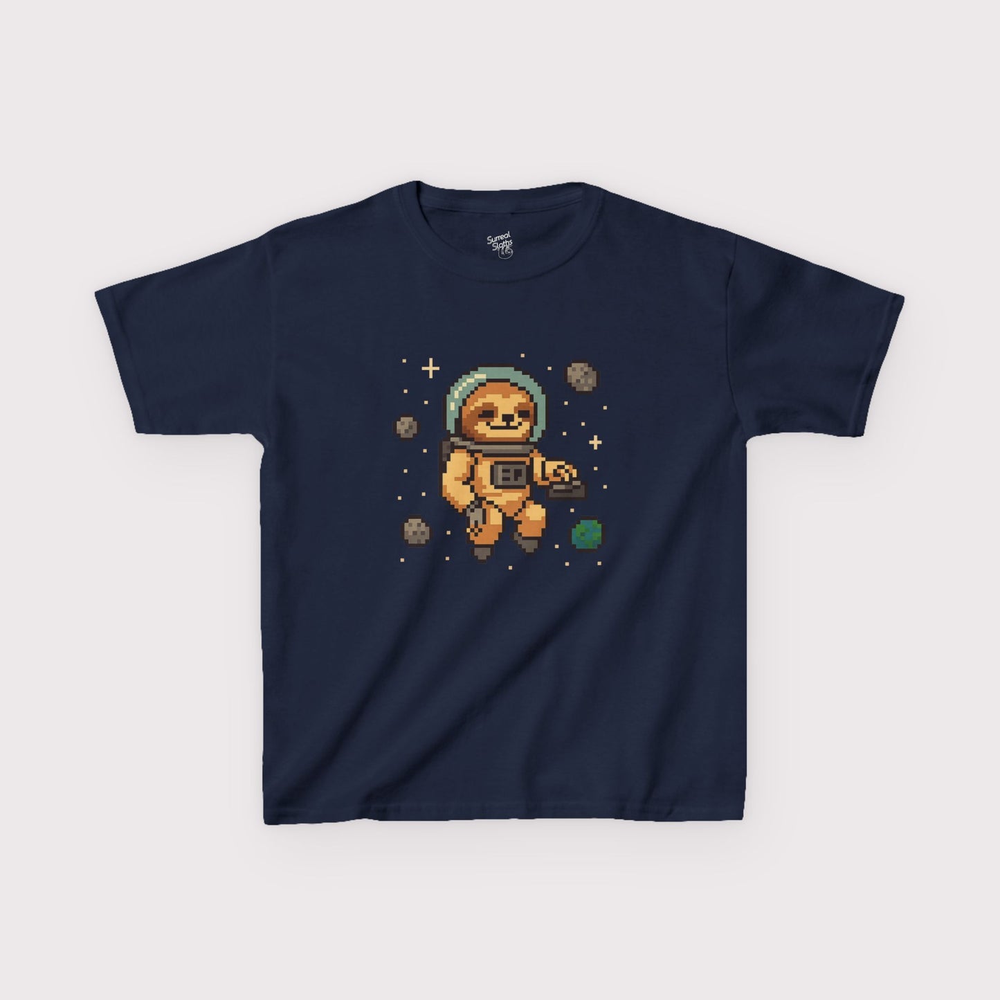 Pixel Space Sloth Kids T-Shirt