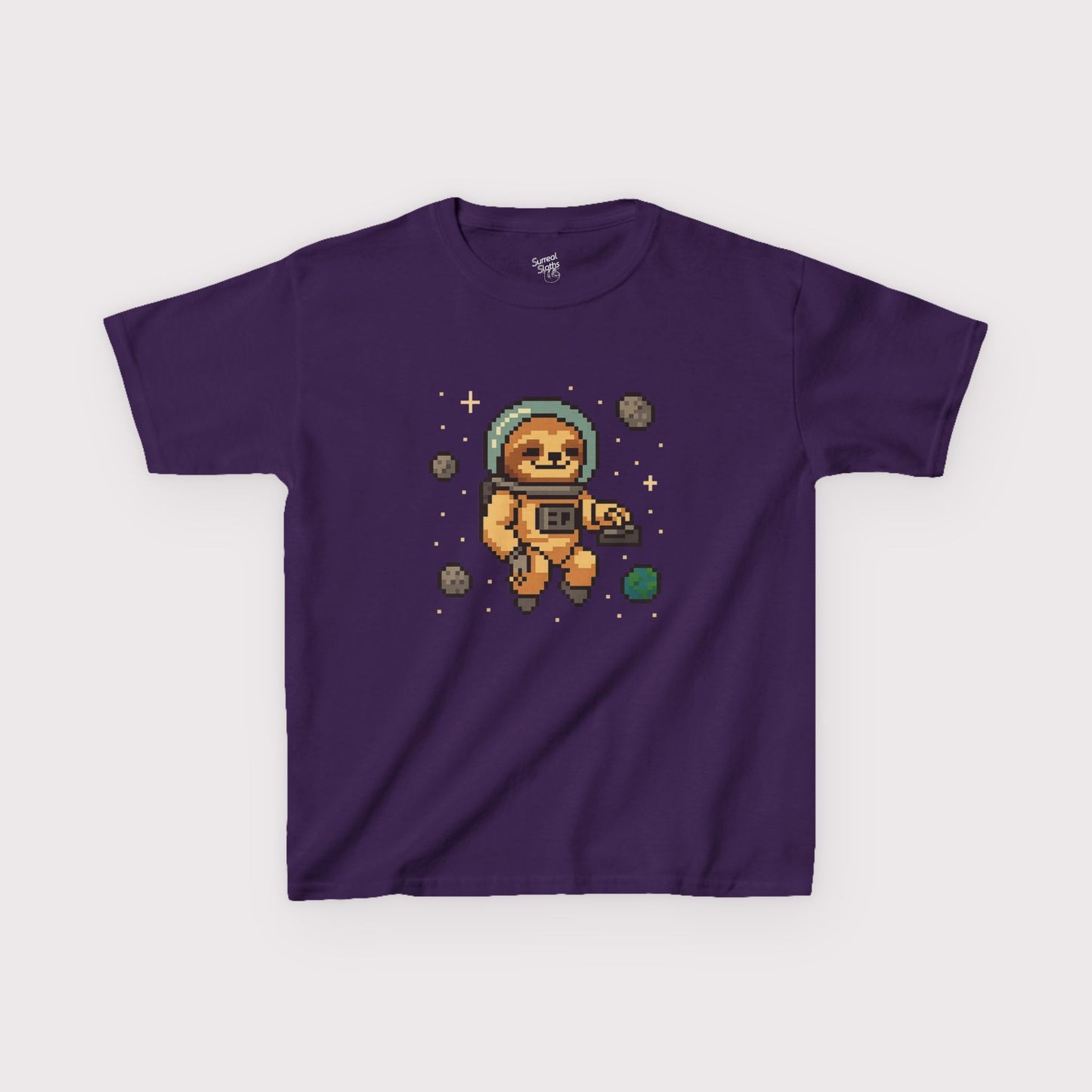 Pixel Space Sloth Kids T-Shirt