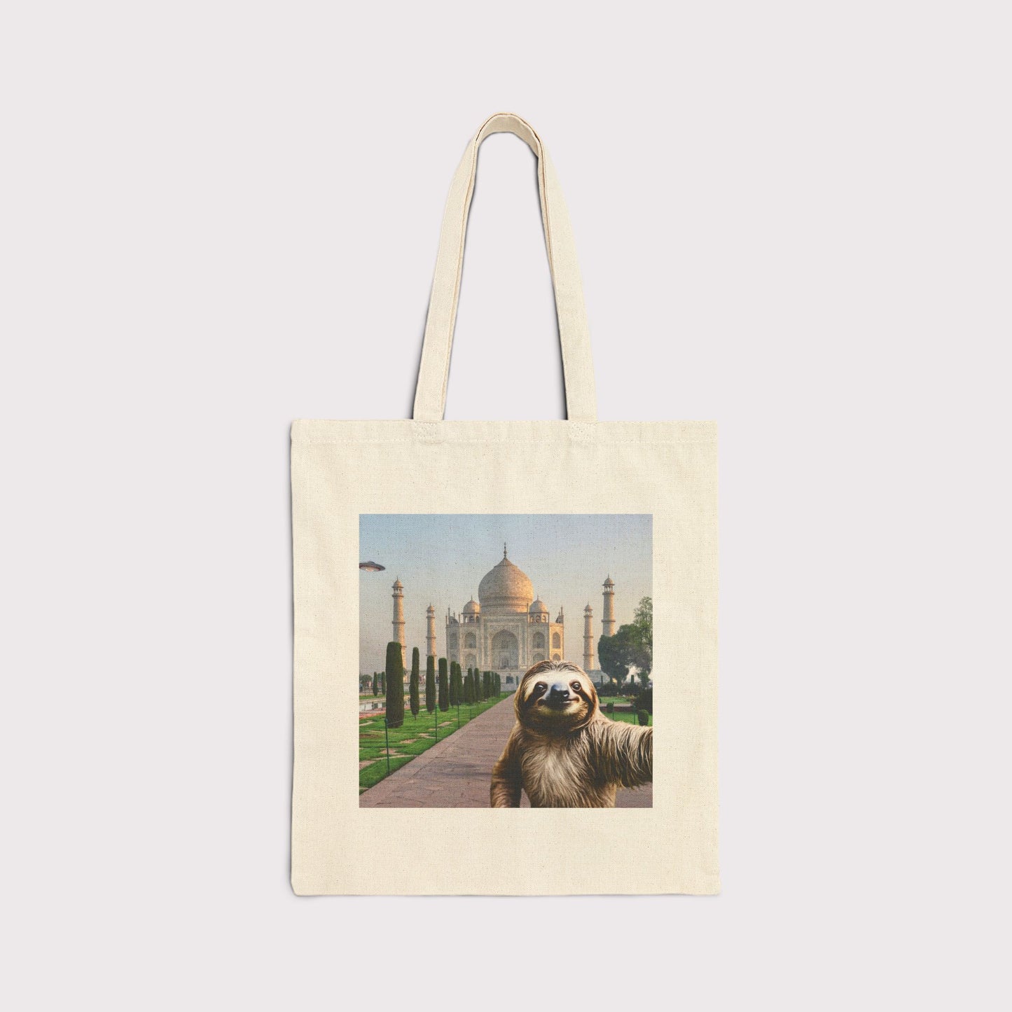 Taj Mahal Sloth Selfie Tote Bag