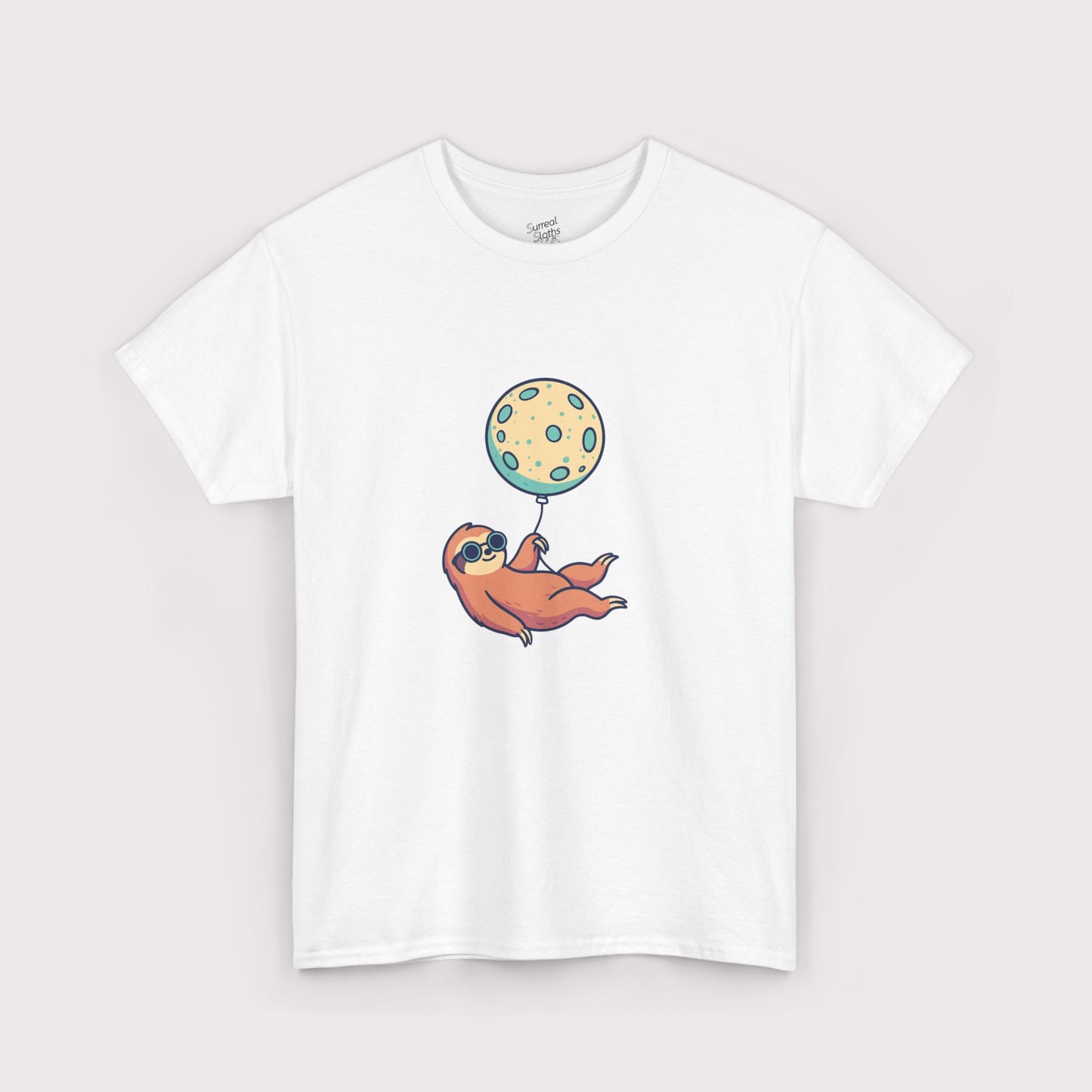 Teal Moon Balloon Sloth T-Shirt
