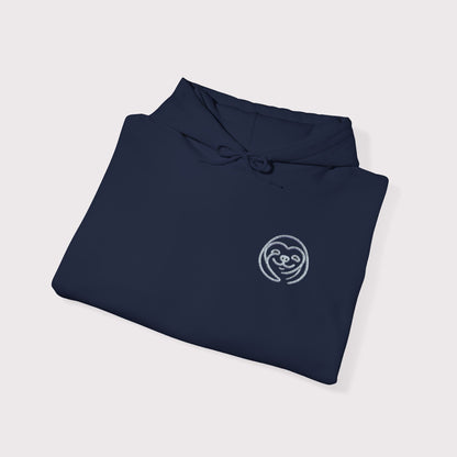 Minimalist Sloth Face Embroidered Hoodie