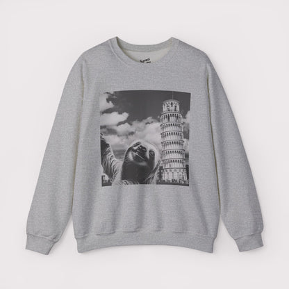 Sloth Selfie Leaning Tower of Pisa - Crewneck