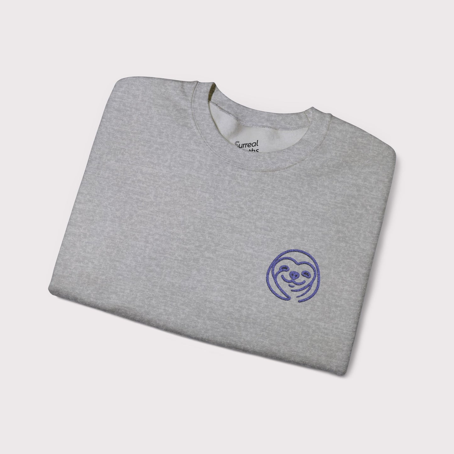 Sloth Line Art Embroidered Crewneck Sweater