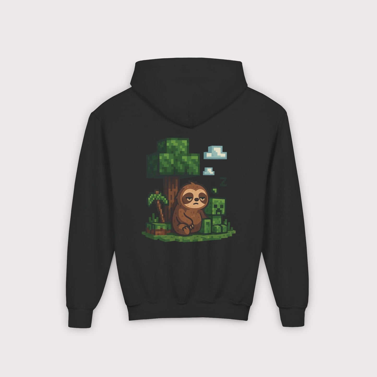 Pixel Sloth & Creeper Kids Hoodie