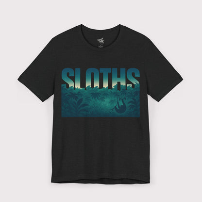 Sloths Jungle Text T-Shirt