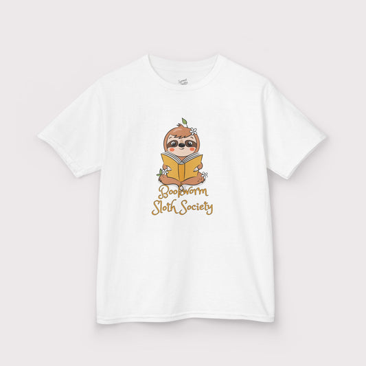 “Bookworm Sloth Society” Kids Tee