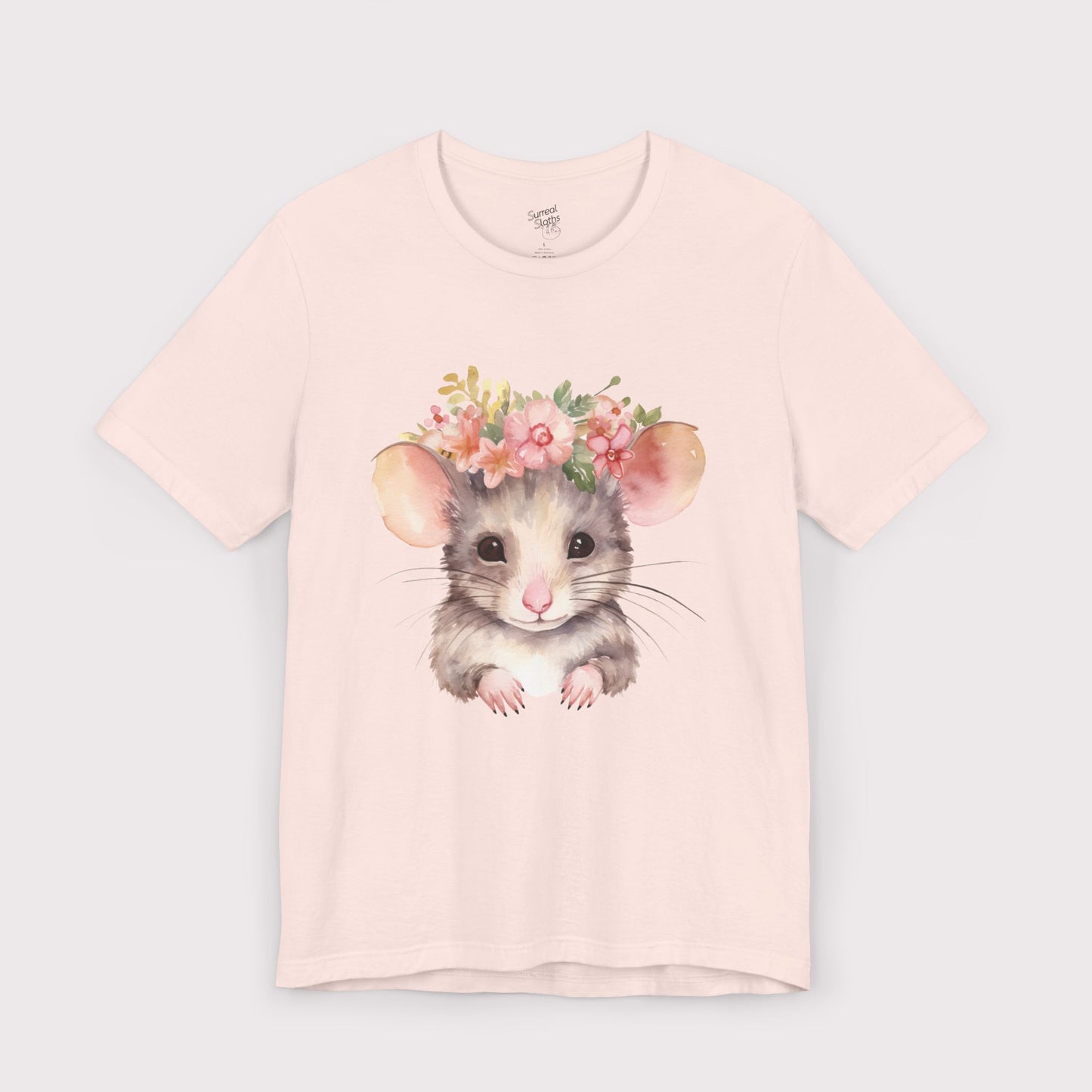Floral Crown Mouse - Jersey Tee