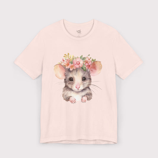 Floral Crown Mouse - Jersey Tee