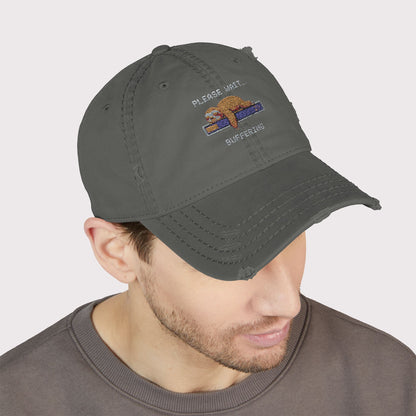 Please Wait… Buffering Distressed Hat