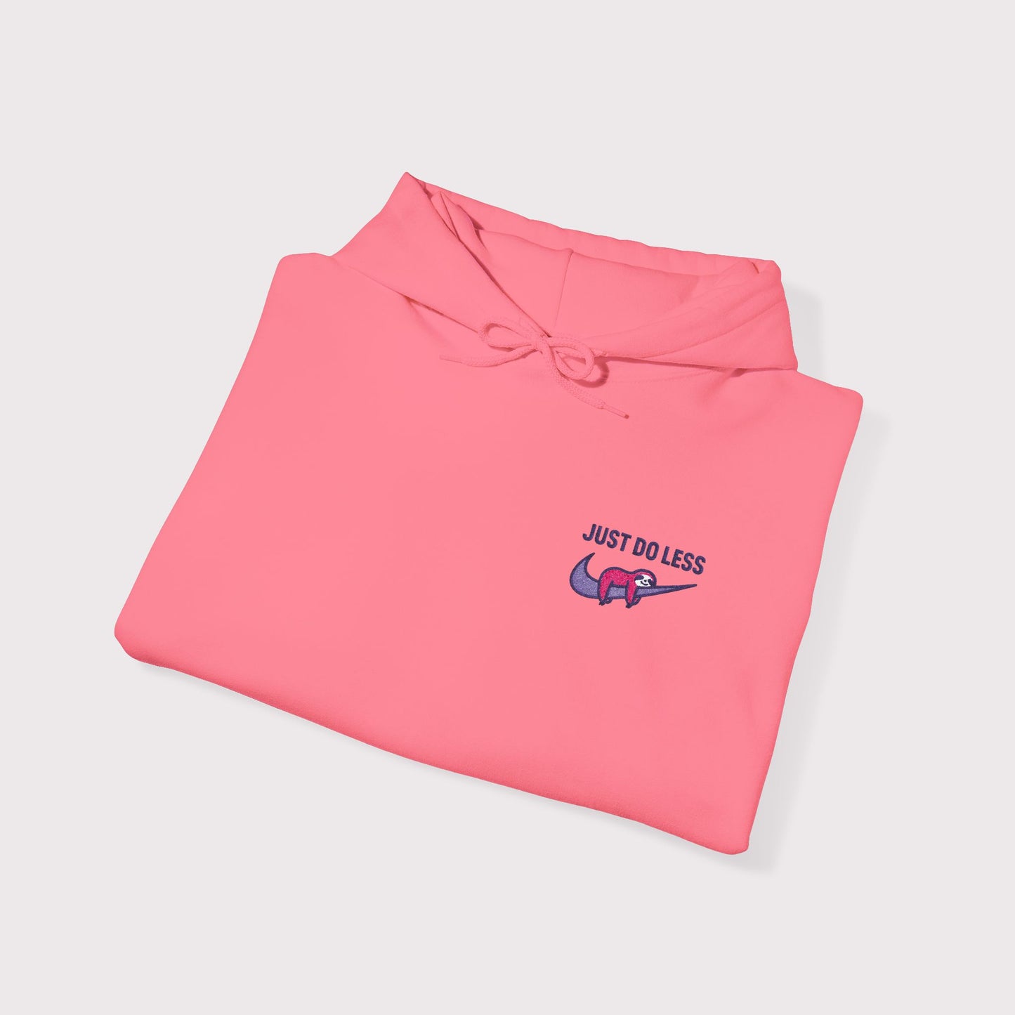Just Do Less Embroidered Hoodie – Red Sloth Edition