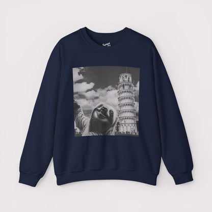 Sloth Selfie Leaning Tower of Pisa - Crewneck
