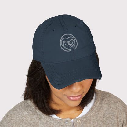 Sloth Smile Distressed Hat