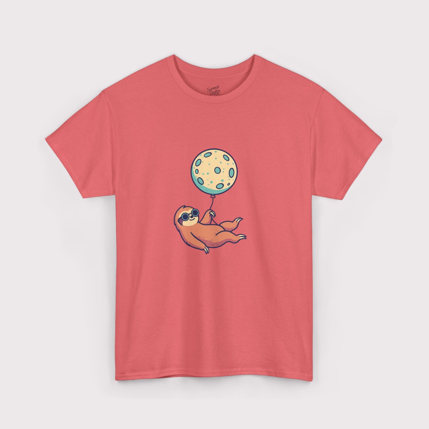 Teal Moon Balloon Sloth T-Shirt