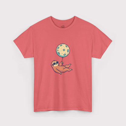 Teal Moon Balloon Sloth T-Shirt