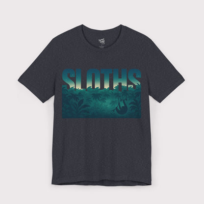 Sloths Jungle Text T-Shirt
