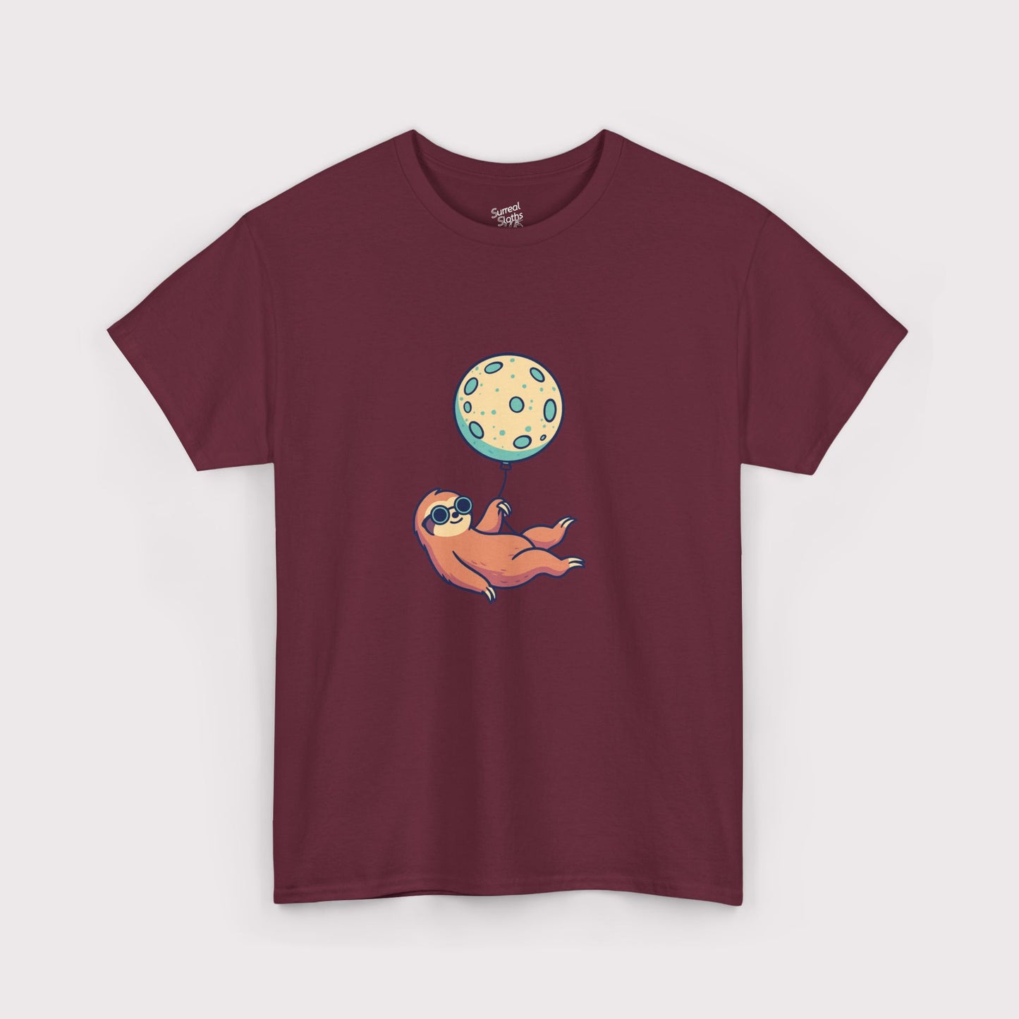 Teal Moon Balloon Sloth T-Shirt