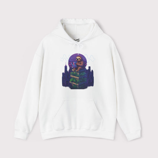Neon Nights Sloth Hoodie