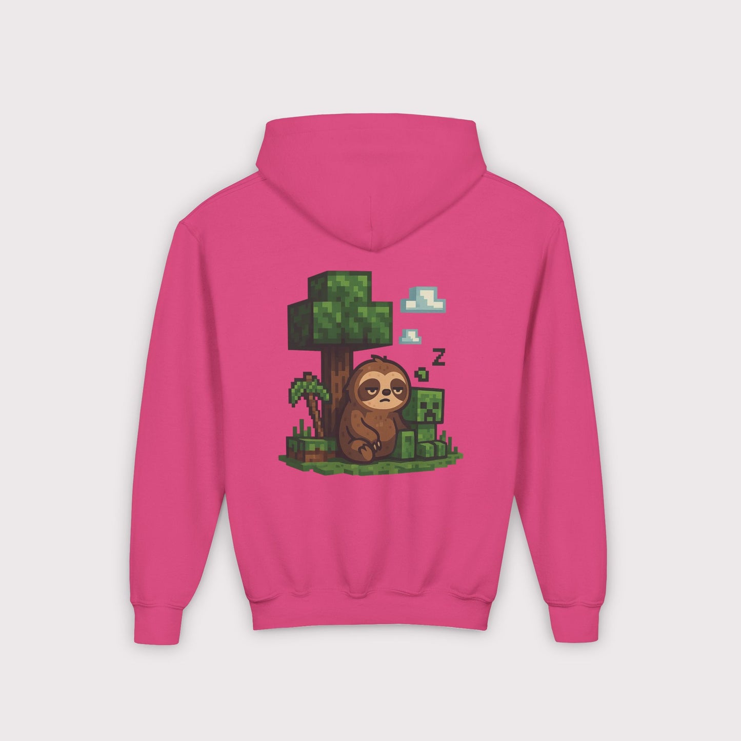 Pixel Sloth & Creeper Kids Hoodie