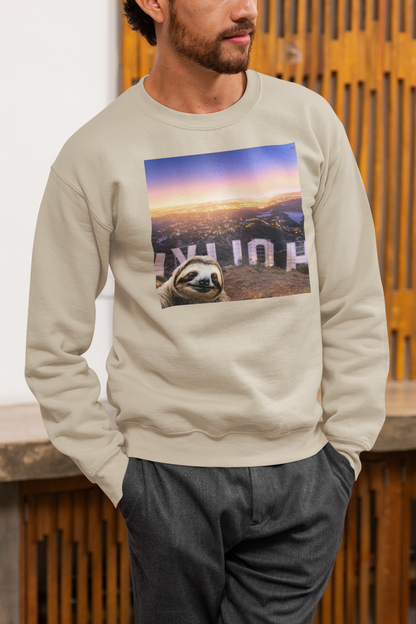 Sloth Selfie Hollywood Sign - Crewneck